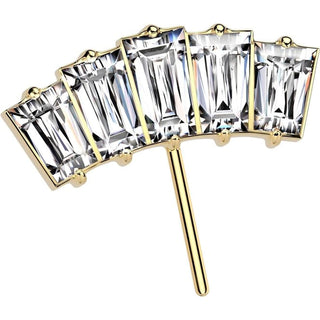 Titanium Top top fan 5 baguette cut zirconia Push-In