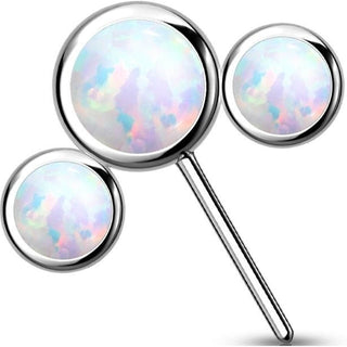 Titanium Top top 3 opals bezel settting Push-In