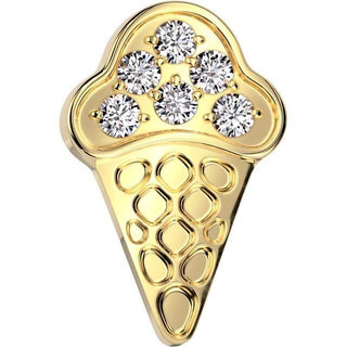 Titanium Top ice cream cone zirconia Push-In
