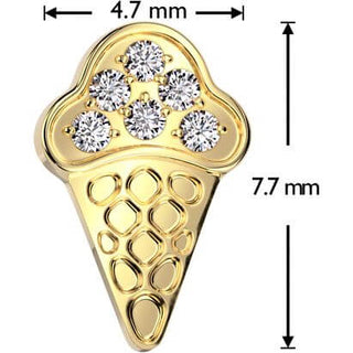 Titanium Top ice cream cone zirconia Push-In