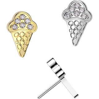 Titanium Top ice cream cone zirconia Push-In