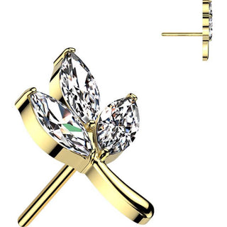 Titanium Top top leaf marquise cut zirconia Push-In