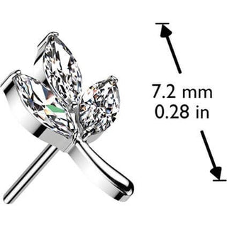 Titanium Top top leaf marquise cut zirconia Push-In
