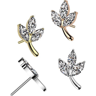 Titanium Top top leaf marquise cut zirconia Push-In