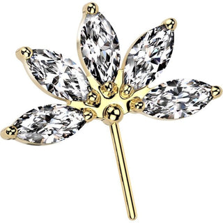 Titanium Top flower marquise cut zirconia Push-In