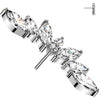 Titanium Top top fan 7 zirconias marquise cut Push-In