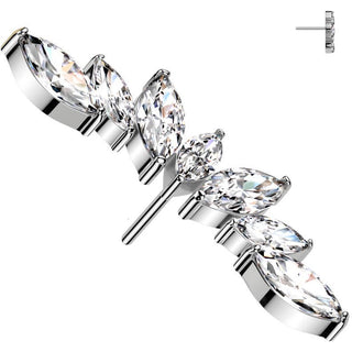 Titanium Top top fan 7 zirconias marquise cut Push-In