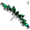 Titanium Top top fan 7 zirconias marquise cut Push-In
