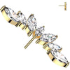Titanium Top top fan 7 zirconias marquise cut Push-In