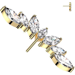 Titanium Top top fan 7 zirconias marquise cut Push-In