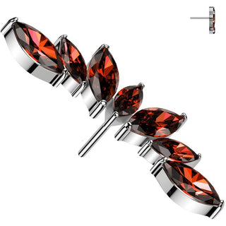 Titanium Top top fan 7 zirconias marquise cut Push-In