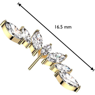 Titanium Top top fan 7 zirconias marquise cut Push-In