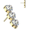 Titanium Top top 3 hearts zirconia Push-In