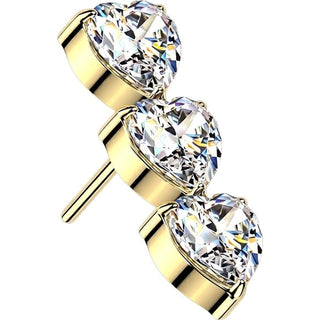 Titanium Top top 3 hearts zirconia Push-In