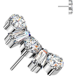 Titanium Top top zirconia round zirconia baguette cut Push-In