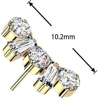 Titanium Top top zirconia round zirconia baguette cut Push-In