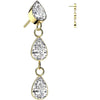 Titanium Top top teardrop dangle zirconia Push-In