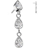 Titanium Top top teardrop dangle zirconia Push-In