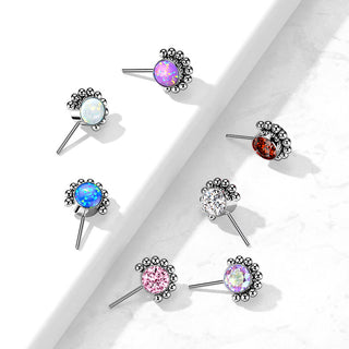 Titanium Top top zirconia or opal with beaded balls Push-In