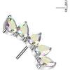 Titanium Top top 5 pear cubic zirconia fan Push-In