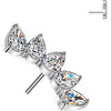 Titanium Top top 5 pear cubic zirconia fan Push-In