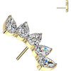 Titanium Top top 5 pear cubic zirconia fan Push-In