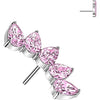Titanium Top top 5 pear cubic zirconia fan Push-In