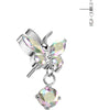 Titanium Top top butterfly zirconia dangle Push-In