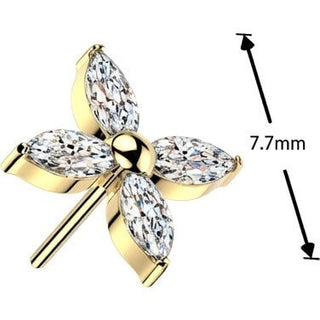 Titanium Top top flower marquise cut Push-In
