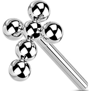 Titanium Labret Cross Ball Push-In