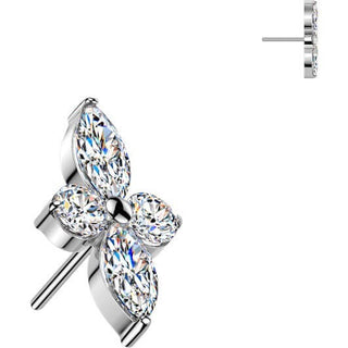 Titanium Top top flower zirconia marquise cut Push-In