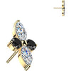 Titanium Top top flower zirconia marquise cut Push-In