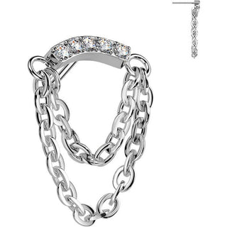 Titanium Top top double chain zirconia Push-In