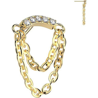 Titanium Top top double chain zirconia Push-In