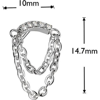 Titanium Top top double chain zirconia Push-In