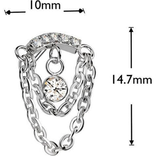 Titanium top double chain zirconia Push-In