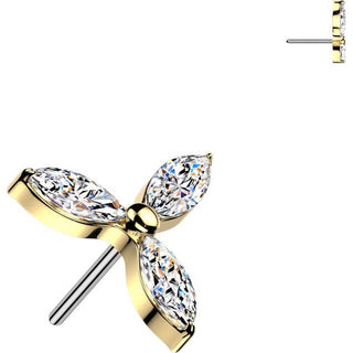 Titanium Top top flower zirconia Push-In