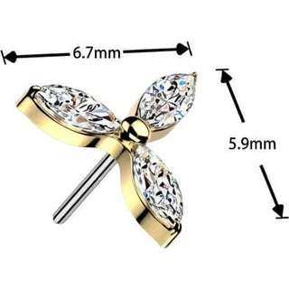 Titanium Top top flower zirconia Push-In