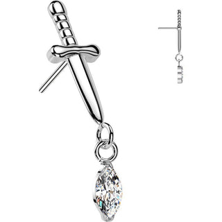 Titanium top dagger dangle zirconia Push-In