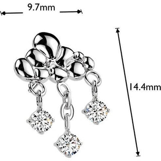 Titanium Top top rain cloud zirconia Push-In
