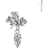 Titanium Top top three pear cubic zirconia with cubic zirconia dangle Push-In