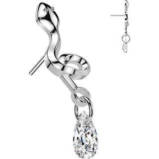 Titanium top snake zirconia dangle Push-In