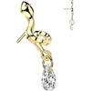 Titanium top snake zirconia dangle Push-In
