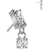 Titanium Top top rectangle zirconia dangle Push-In