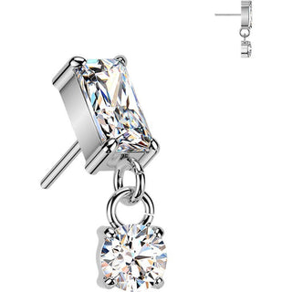 Titanium Top top rectangle zirconia dangle Push-In