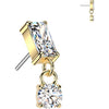 Titanium Top top rectangle zirconia dangle Push-In