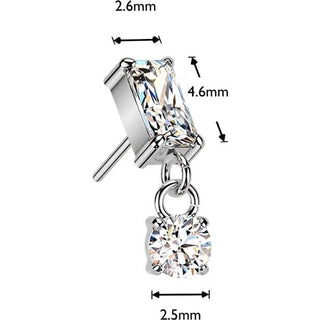 Titanium Top top rectangle zirconia dangle Push-In
