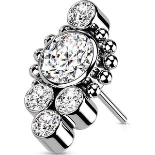 Titanium Top top 5 zirconias beaded balls Push-In