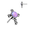 Titanium Top top cross zirconia or opal beaded balls Push-In