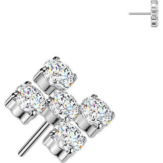 Titanium Top top cross squares zirconia Push-In
